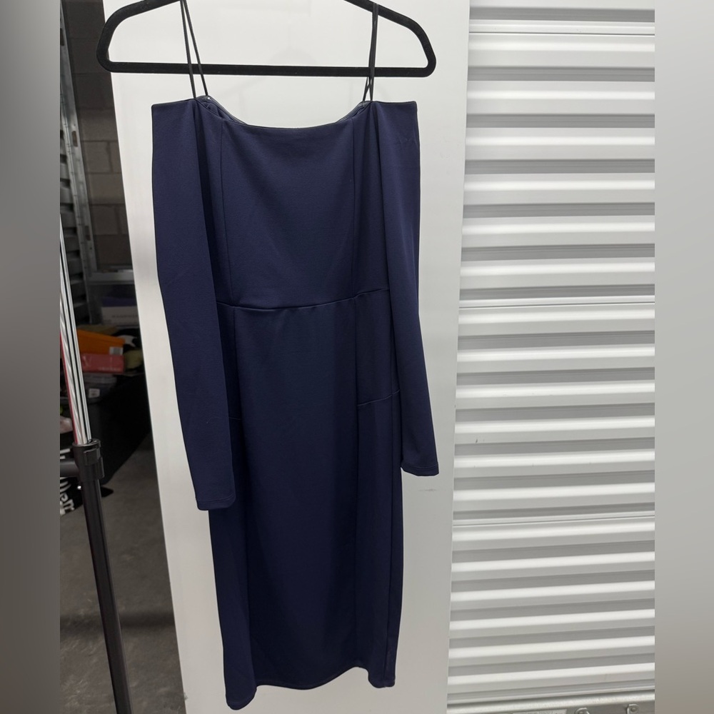 bebe Long Sleeve Navy Dress